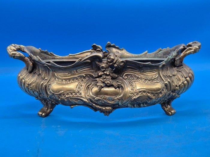 Rokoko Jardinière – florale Reliefverzierung – Bronze,, Antiquités & Art, Curiosités & Brocante