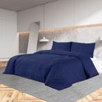 vidaXL Dekbedovertrekset 135x200 cm katoen marineblauw, Verzenden, Nieuw