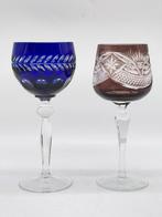 Pot (2) - 2 kleurrijke Romeinse kristallen glazen glazen met