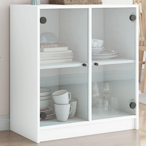 vidaXL Armoire latérale avec portes en verre blanc, Maison & Meubles, Armoires | Dressoirs, Neuf, Envoi