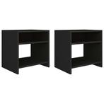 vidaXL Nachtkastjes 2 st 40x30x40 cm bewerkt hout zwart, Huis en Inrichting, Slaapkamer | Nachtkastjes, Verzenden, Nieuw