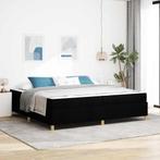 vidaXL Boxspring bed Zwart en Wit en Zwart 200 x 200 cm Stof, Huis en Inrichting, Slaapkamer | Bedden, Verzenden, Nieuw