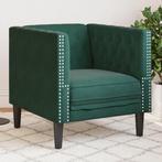 vidaXL Fauteuil Chesterfield-stijl fluweel donkergroen, Verzenden, Nieuw