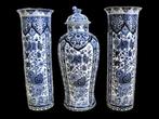Mosa Maastricht - Vaas - 3 Vazen/kaststel - blauw/wit, Antiquités & Art