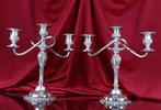 Chandelier (2) - Plaqué(e) argent - Bougeoirs à trois bras