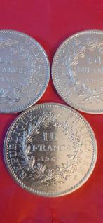 Frankrijk. / 3 pièces argent 900/ de collection / 10, Postzegels en Munten