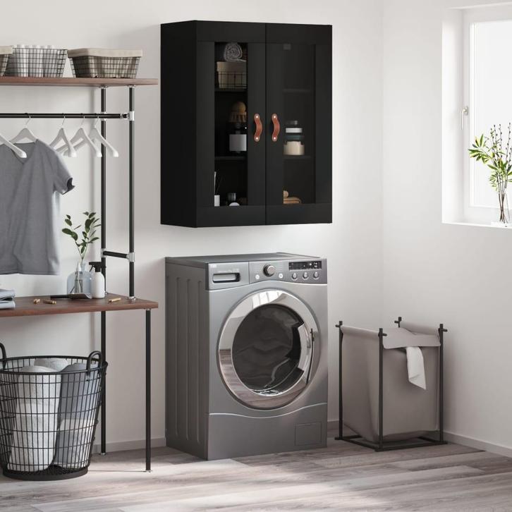 vidaXL Wandkast 69,5x34x90 cm zwart, Maison & Meubles, Armoires | Dressoirs, Envoi