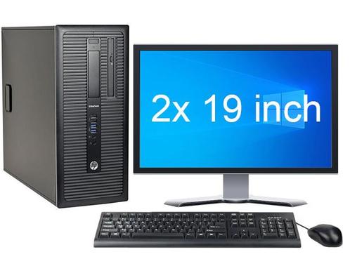 HP EliteDesk 800 G1 TWR i7 4e Gen + 2x 19 Monitor + 2 jaar, Informatique & Logiciels, Ordinateurs de bureau, Enlèvement ou Envoi