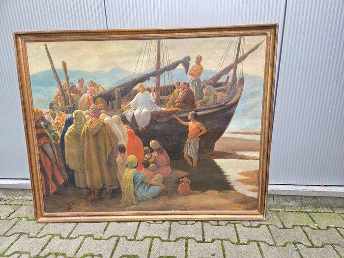 E. Wante (XIX-XX) - Jesus mit den Aposteln auf dem Meer, Antiek en Kunst, Kunst | Schilderijen | Klassiek