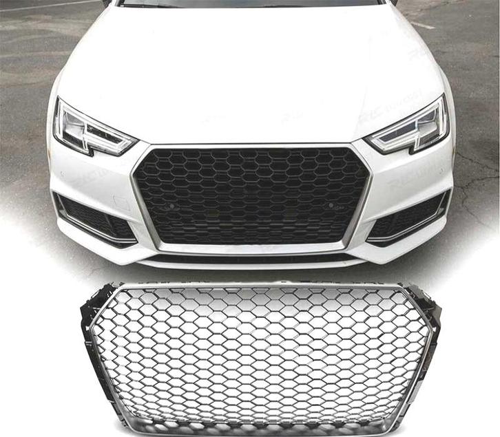 Calandre Pour Audi A4 B9 15-19 Look Rs Gris Mate, Auto-onderdelen, Carrosserie, Verzenden