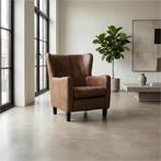 Leren fauteuil Hug, Huis en Inrichting, Nieuw, Ophalen of Verzenden, 75 tot 100 cm, Eigentijds, Klassiek, Retro, Romantisch