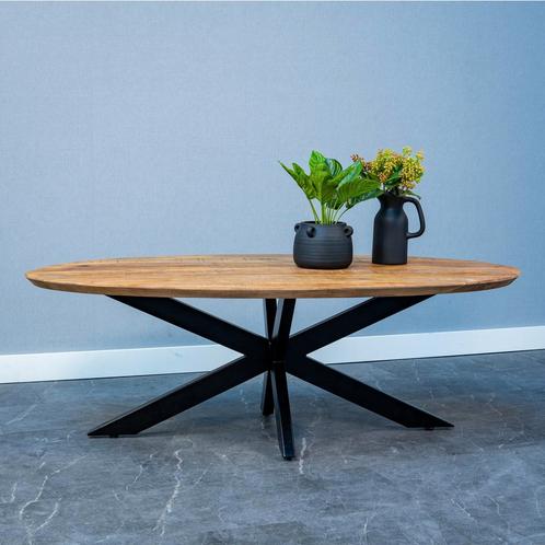 Salontafel Mangohout Tess Ovaal 130x70 cm, Maison & Meubles, Tables | Tables de salon, Envoi
