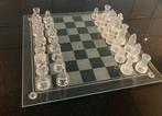 Jeu déchecs - Glazen schaakspel met facet geslepen bord -