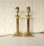 Tafellamp (2) - Paar Belgische zuillampen. - Messing, Antiek en Kunst, Curiosa en Brocante