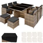 tectake Wicker zitgroep New York 6+4+1 met aluminium frame e, Verzenden, Nieuw