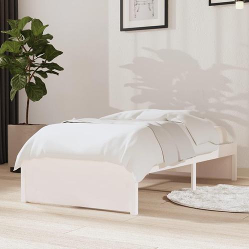 vidaXL Bedframe massief hout wit 75x190 cm, Huis en Inrichting, Slaapkamer | Bedden, Nieuw, Verzenden