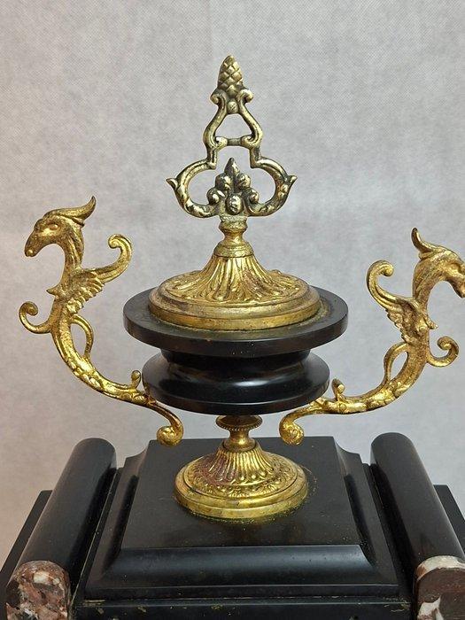 Pendule de cheminée - Marbre, Laiton - 1850-1900, Antiquités & Art, Antiquités | Horloges