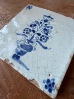 Antiek Tegel - Vaas met bloemen - Delfts blauw - Antiek -, Antiek en Kunst