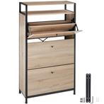 tectake Schoenenkast - Industrieel licht hout, eiken Sonoma,, Verzenden, Nieuw