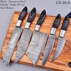 Keukenmes - Chefs knife - Pakka-hout en zwart bladgevouwen