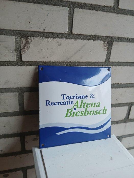 Emaille bord – Toerisme & Recreatie Altena Biesbosch -, Antiek en Kunst, Antiek | Wandborden en Tegels