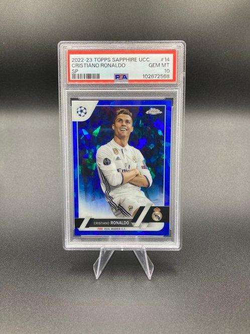 2022/23 Topps Sapphire UCC Cristiano Ronaldo #14 SP PSA 10, Hobby en Vrije tijd, Verzamelkaartspellen | Overige