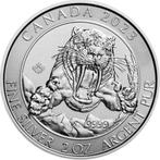 Canada. 10 Dollars 2023 Smilodon Sabre-Toothed Cat, 2 Oz, Timbres & Monnaies