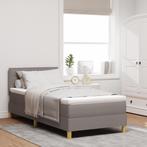 vidaXL Boxspring Bed met Matras Taupe 90x200 cm Stof, Huis en Inrichting, Slaapkamer | Bedden, Verzenden, Nieuw