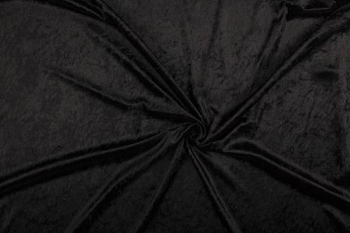 Crushed velvet zwart stof - 10m rol - Velours stretch, Hobby en Vrije tijd, Stoffen en Lappen, 120 cm of meer, 200 cm of meer