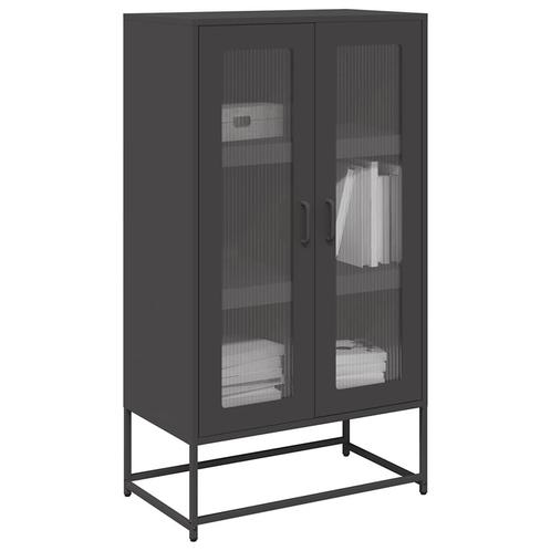 vidaXL Hoge kast 68x39x123 cm staal zwart, Huis en Inrichting, Kasten | Dressoirs, Nieuw, Verzenden