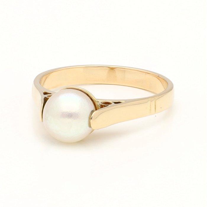 Ring - 18 karaat Geel goud - Parel, Handtassen en Accessoires, Ringen