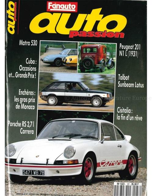1990 AUTO PASSION TIJDSCHRIFT 37 FRANS, Livres, Autos | Brochures & Magazines, Enlèvement ou Envoi