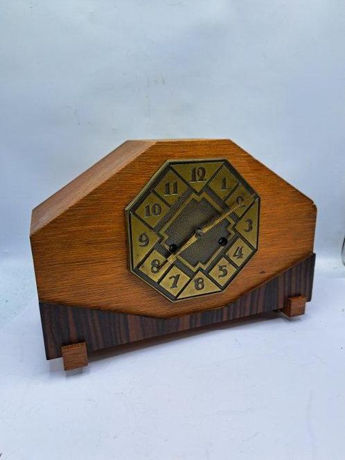 Amsterdamse School klok - Art Deco Hout, Messing - 1930-1940, Antiek en Kunst, Kunst | Designobjecten
