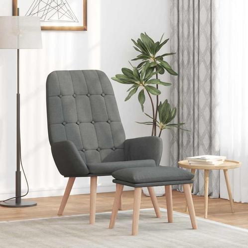 vidaXL Relaxstoel met voetenbank stof donkergrijs, Huis en Inrichting, Fauteuils, Nieuw, Verzenden
