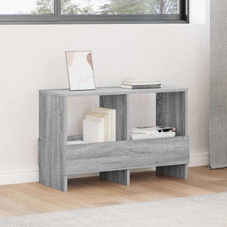 vidaXL Tijdschriftenrek Grijs Sonoma 68,5 x 30 x 45 cm, Huis en Inrichting, Woonaccessoires | Krantenbakken en Lectuurbakken, Nieuw