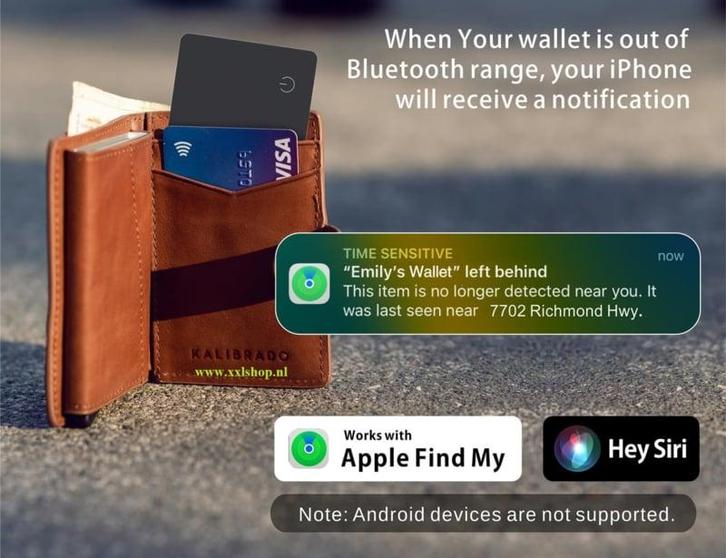 GPS tracker kaart volgsysteem airtag portemonnee IOS, Auto diversen, Anti-diefstal, Nieuw, Verzenden