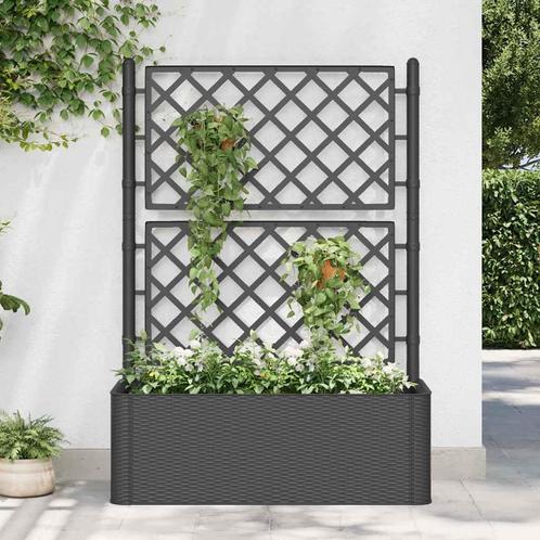 vidaXL Plantenbak hoog met latwerk en zelfbewateringssysteem, Tuin en Terras, Bloempotten, Nieuw, Verzenden