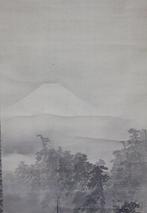 Very fine sumi-e painting landscape with Mt. Fuji, signed