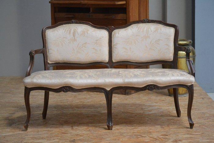 Canapé - Hout, Textiel - Tweepersoonsbank, Antiquités & Art, Antiquités | Autres Antiquités