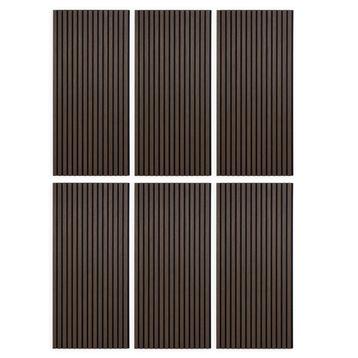Akoestische wandpanelen - walnoot - 6 stuks | 130 x 60 cm beschikbaar voor biedingen