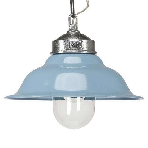 Retro  vintage Porto Fino Blauw Binnenverlichting, Huis en Inrichting, Lampen | Hanglampen, 75 cm of meer, Nieuw, Glas, Kunststof