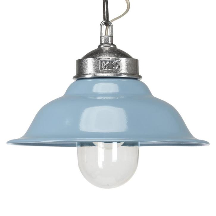 Retro  vintage Porto Fino Blauw Binnenverlichting, Huis en Inrichting, Lampen | Hanglampen, 75 cm of meer, Nieuw, Glas, Kunststof