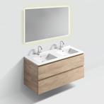 Badkamermeubelset Dubbele Wasbak 120 CM Grieks Eiken, Doe-het-zelf en Bouw, Sanitair, Ophalen of Verzenden, Nieuw, Bad