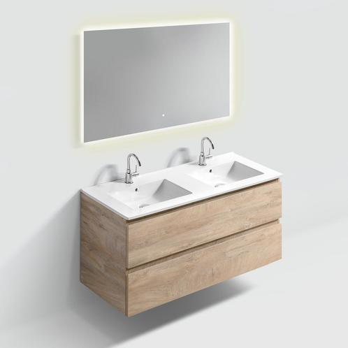 Badkamermeubelset Dubbele Wasbak 120 CM Grieks Eiken, Doe-het-zelf en Bouw, Sanitair, Bad, Nieuw, Ophalen of Verzenden