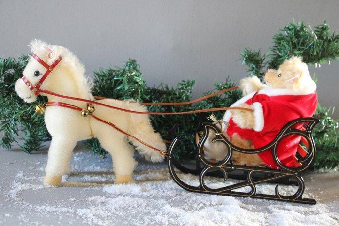 Steiff: pony slee met kerstman - Teddybeer - 2010-2020 -, Antiek en Kunst, Antiek | Speelgoed