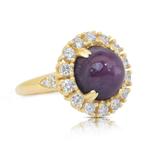 Bague - 18 carats Or jaune - 12.52ct. tw. Saphir étoilé -, Nieuw
