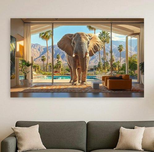 Le Yack - Format XL - La visite imprévue, Antiek en Kunst, Kunst | Schilderijen | Modern