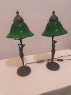 Tafellamp (2) - Glas, Metaal, Messing