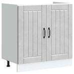 vidaXL Spoelbakonderkast Lucca bewerkt hout betongrijs, Huis en Inrichting, Verzenden, Nieuw