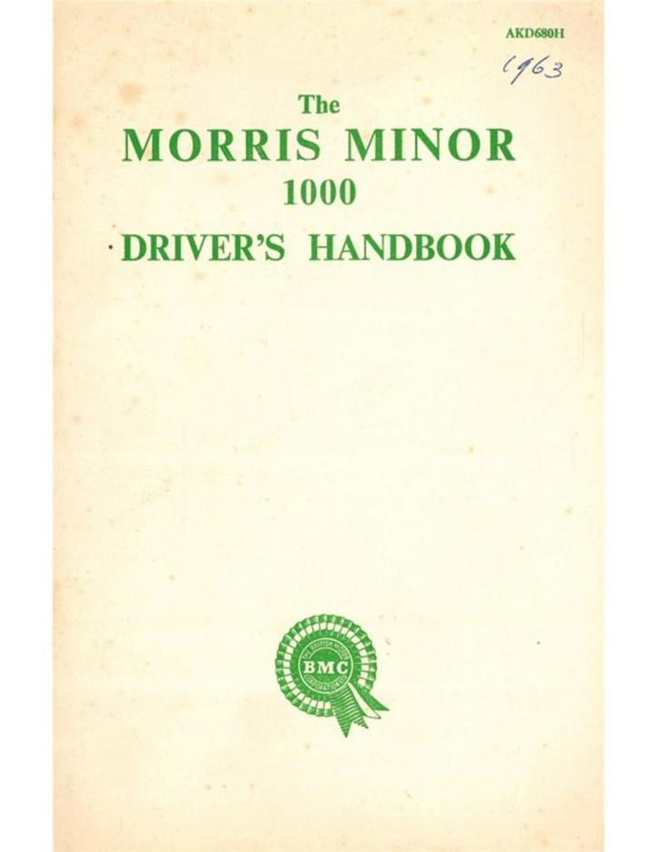 1960 MORRIS MINOR 1000 INSTRUCTIEBOEKJE ENGELS, Auto diversen, Handleidingen en Instructieboekjes